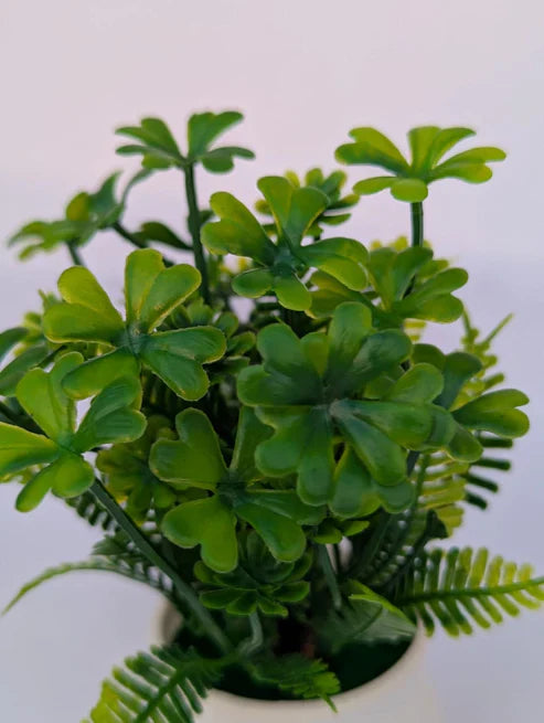 Mini Potted Artificial Grass Plant Duo |Decorative Solution for Homes Where Real Plants Don't Thrive